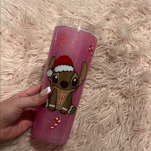 Pink Holiday Stitch Tumbler